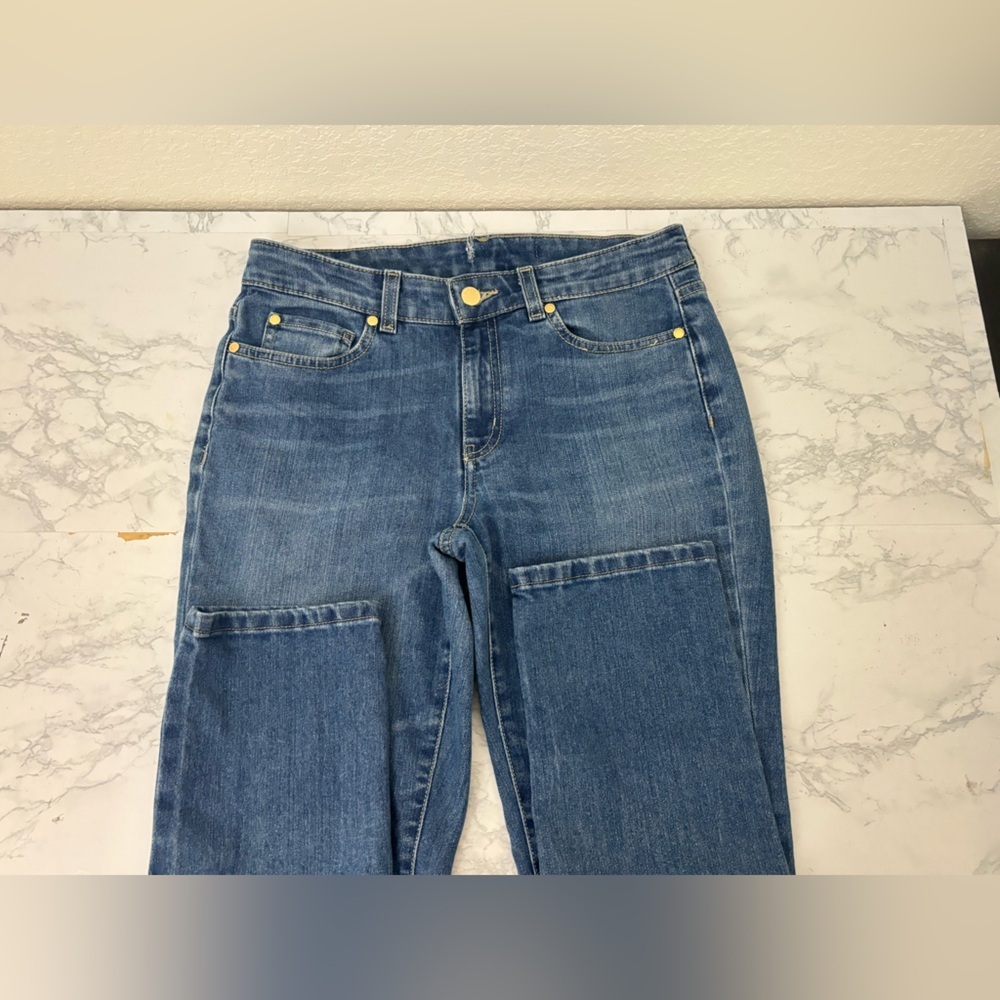 ELLEN TRACY jeans Womens Sz 6 Ankle Blue Denim Wash Straight Leg - Picture 3 of 5